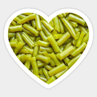 Green Beans Food Photograph Heart Sticker